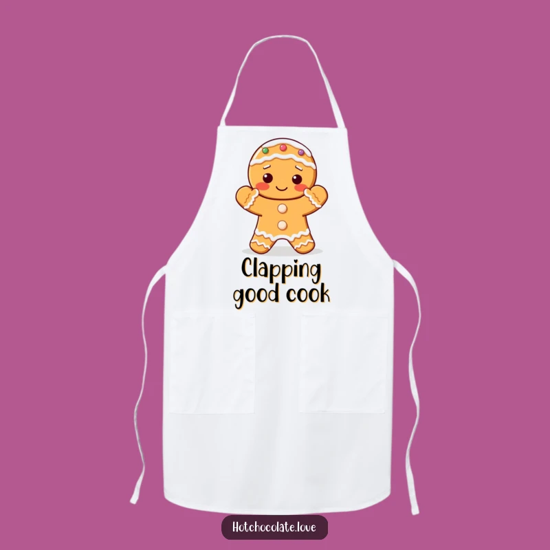 Funny Gingerbread Apron: Clapping Cookie, Kitchen Fun, Perfect Holiday Gift