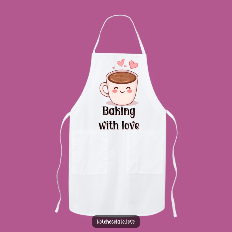 Funny Hot Chocolate Apron: Chef Mug, Heart Steam, Kitchen Gift