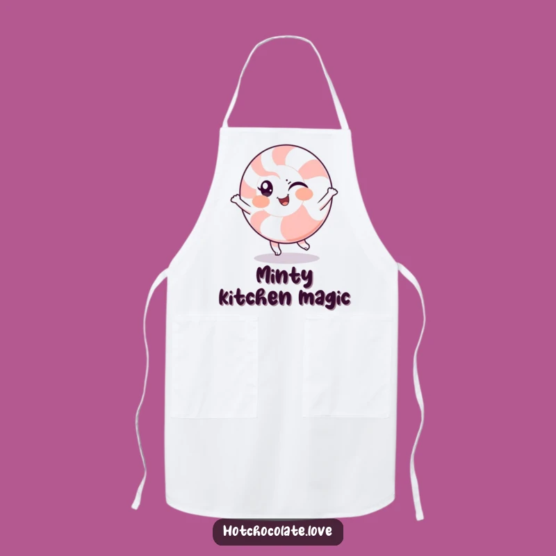 Funny Peppermint Spin Apron: Winking Character Spinning, Chef's Hilarious Kitchen Gift