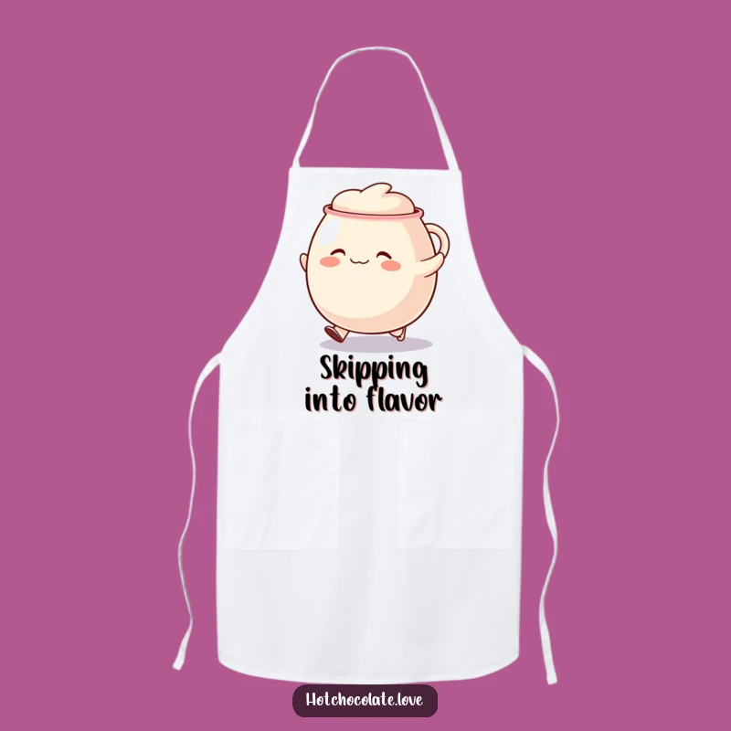 Funny Skipping Mug Apron: Cook with Cheerful, Energetic Style!