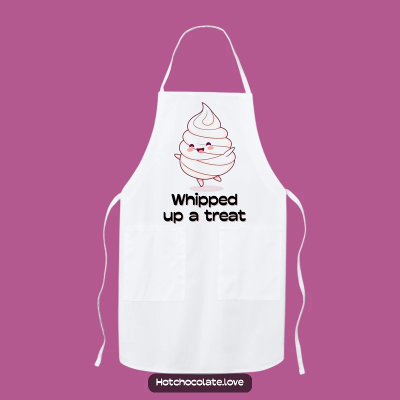 Funny Whipped Cream Apron: Happy Spin Dollop Character Chef Wear