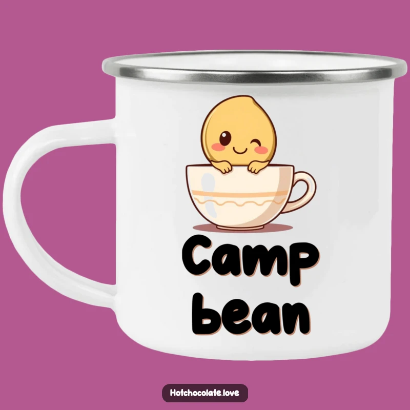 Funny Coffee Bean Camping Mug: Sip Your Brew with a Smile
