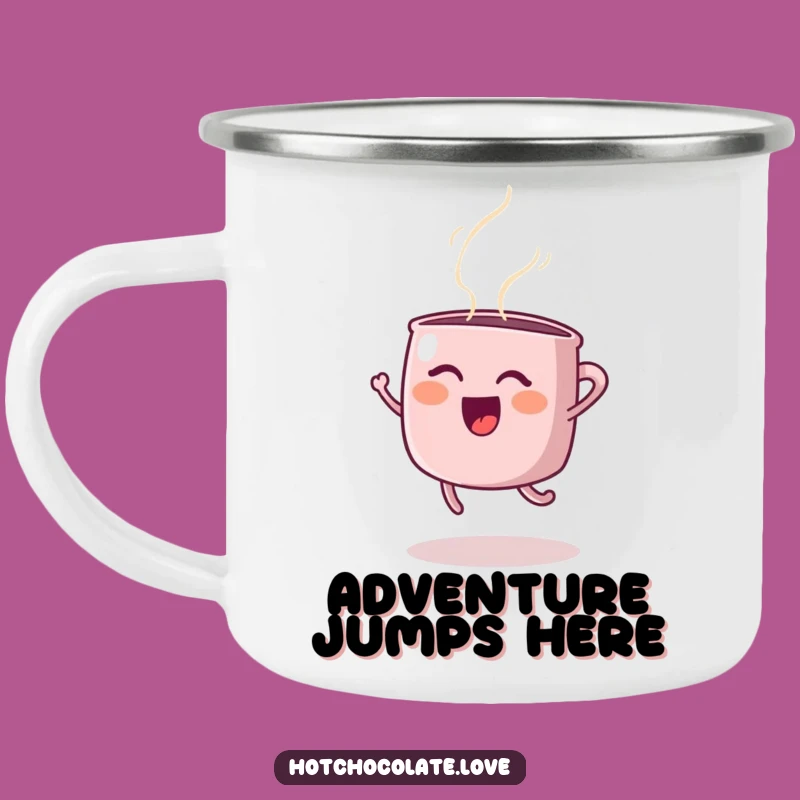 Durable Funny Steaming Mug Joyful Jump Camping Mug - Adventure-Ready Laughs!