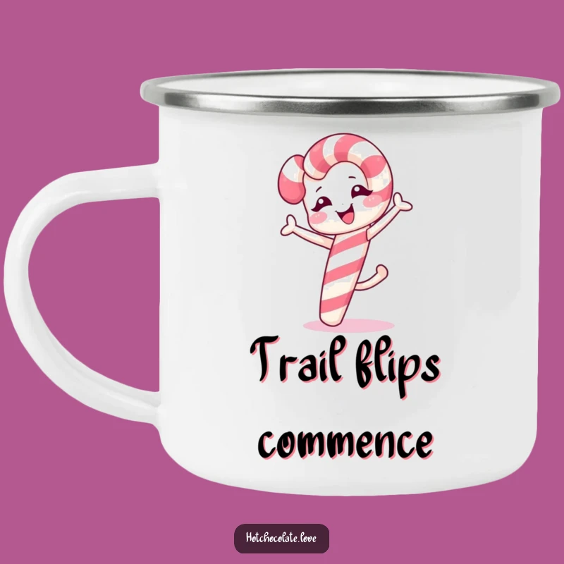 Funny Candy Cane Camping Mug - Rugged & Hilarious Outdoor Gift
