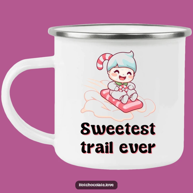 Funny Candy Cane Camping Mug: Whipped Cream Slope Adventure - Durable Gift