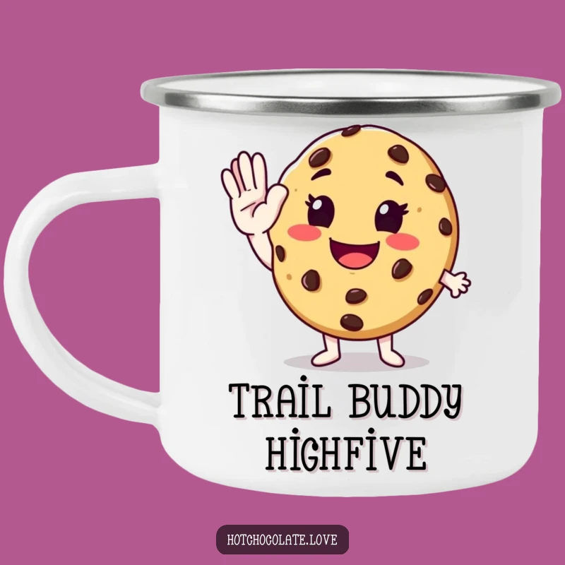 Funny High-Five Cookie Camping Mug - Adventure Ready & Encouraging