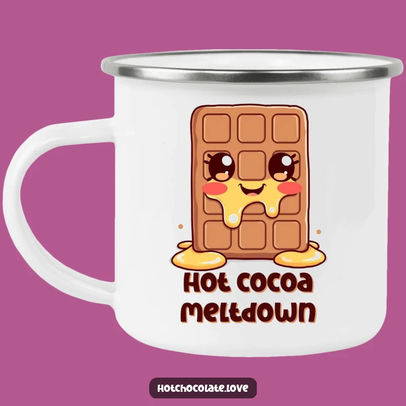 Funny Melting Chocolate Bar Camping Mug: Enjoy Hot Drinks with Cheerful Warmth!