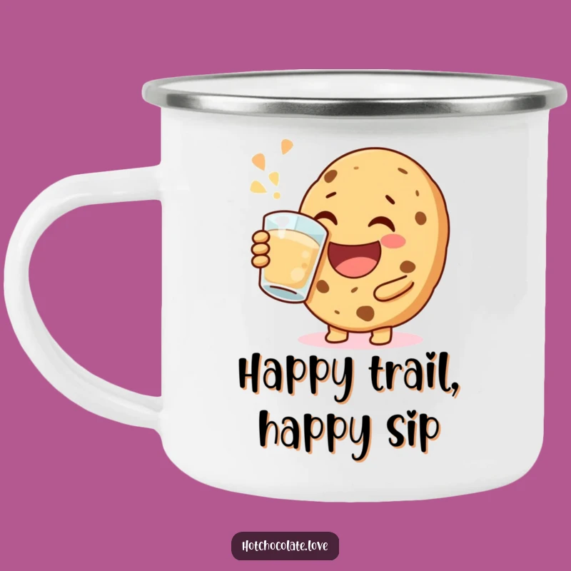 Funny Happy Cookie Camping Mug: Enjoy Jovial Sips on Your Outdoor Adventures