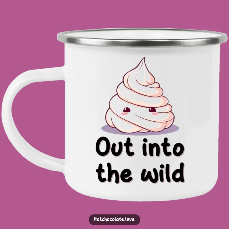 Funny Whipped Cream Camping Mug: Durable Curious Dollop for Outdoors, Gift