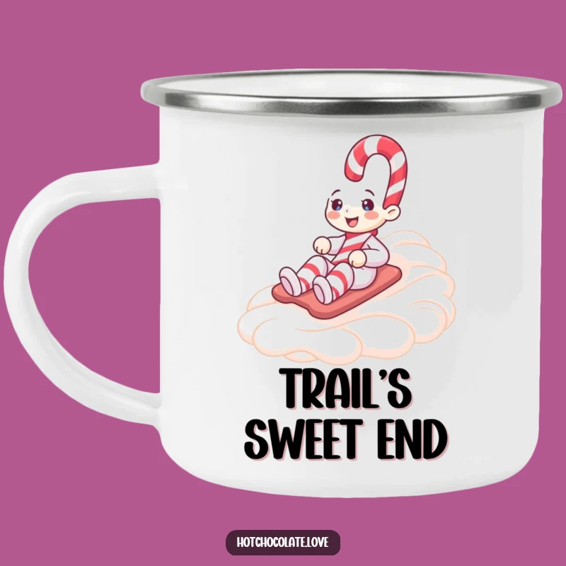 Funny Candy Cane Whipped Cream Camping Mug - Festive Campfire Gift