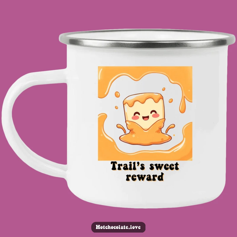 Funny Melting Caramel Cube Camping Mug: Adventures Fueled by Sweet Humor