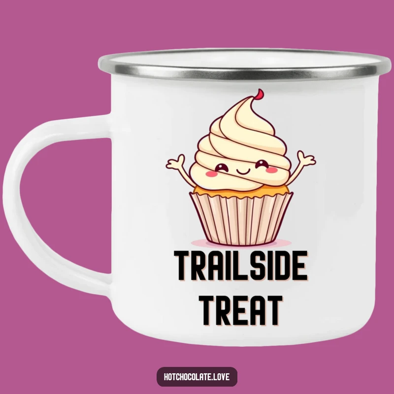 Funny Cupcake Camping Mug: Dancing Treat, Adventure Ready, Perfect Humorous Gift