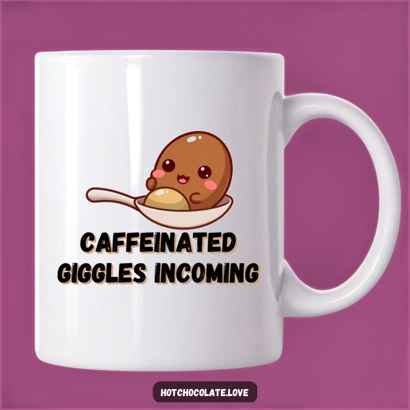 Funny Giggling Cocoa Bean Spoon Mug - Hilarious Coffee Lover Gift Idea
