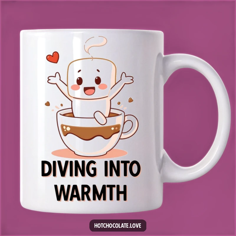 Funny Marshmallow Dive Mug - Cheerful Hot Chocolate Lover, Perfect Funny Gift