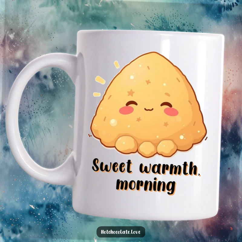 Funny pile of brown sugar beaming with warmth, depicted on a mug, radiating contentment and sweetness.