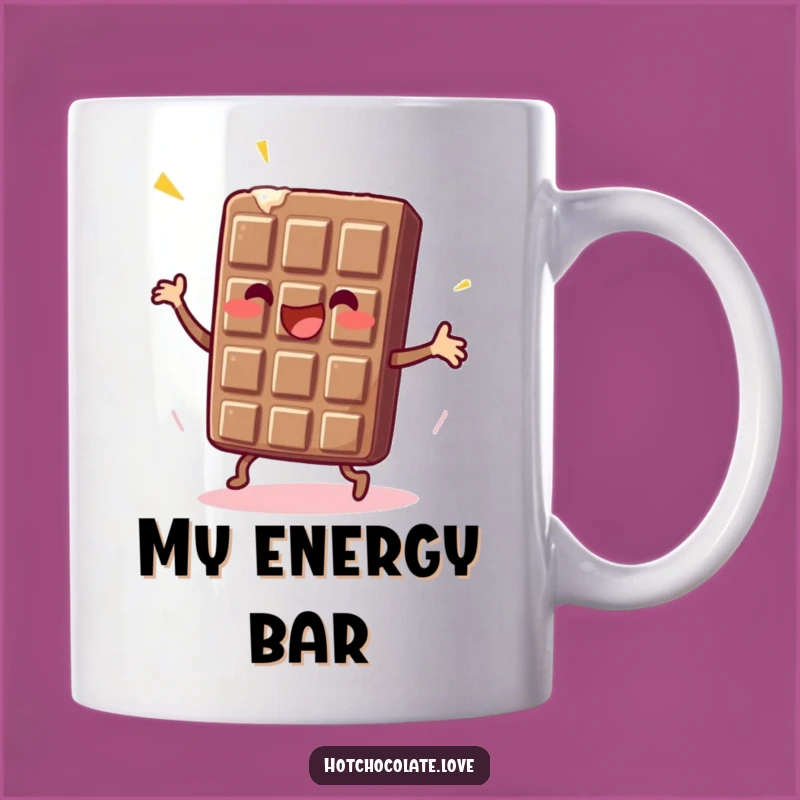 Funny Chocolate Bar Dance Mug: Enthusiastic Treat for Sweet Gift Ideas