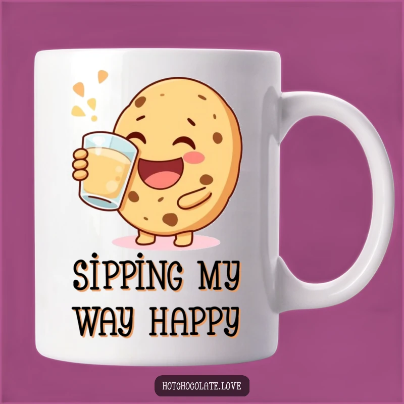 Funny Happy Cookie Mug: Enjoy Your Brew with This Jovial Sip Ceramic Cup Gift
