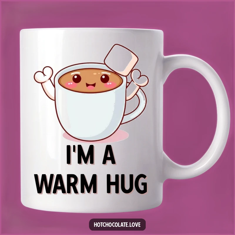 Funny Hot Chocolate Hug Mug: Waving Marshmallow Arms, Perfect Cozy Gift Idea
