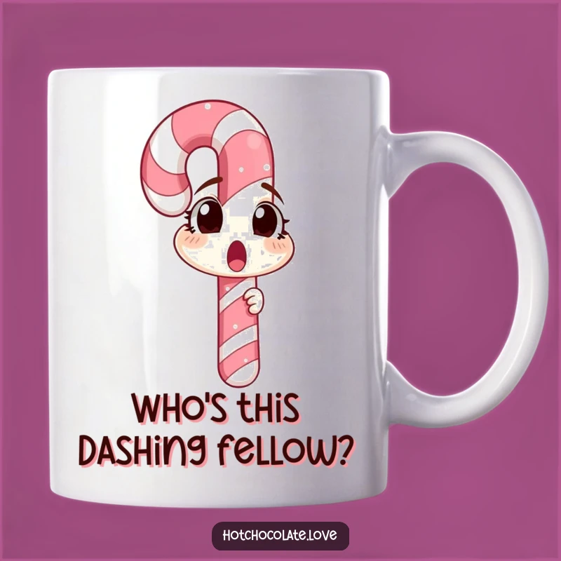 Funny Surprised Candy Cane Mug: A Hilarious Self-Reflection Design Perfect Christmas Gift