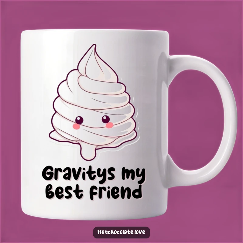 Funny Whipped Cream Dollop Rolling Down Mug - A Hilarious Dessert Lover Gift