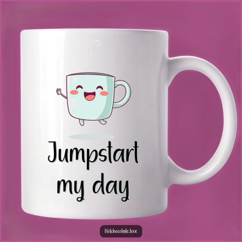 Funny Happy Mug: Steaming Joyful Jump Gift, Perfect for Coffee Lovers