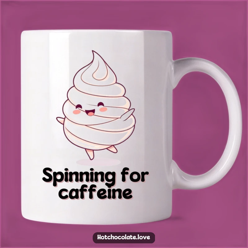 Funny Whipped Cream Mug: Happy Spin Dollop Character Gift