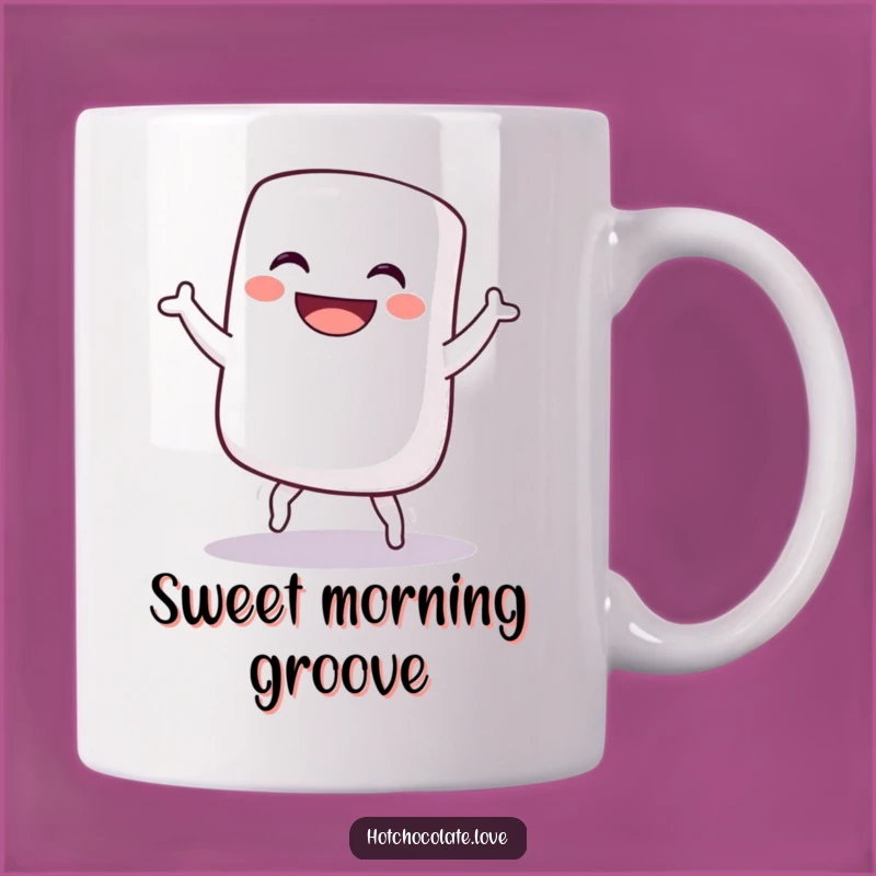 Funny Grinning Marshmallow Dance Mug - Hilarious Treat for Sweet Moments!
