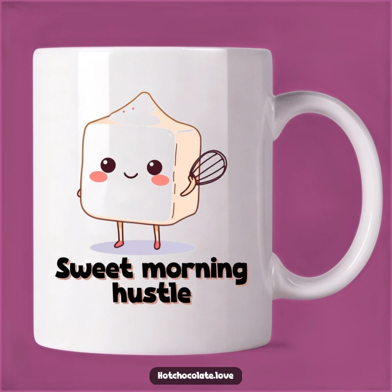 Funny Smiling Sugar Cube Whisk Mug - Sweet & Hilarious Baker Gift