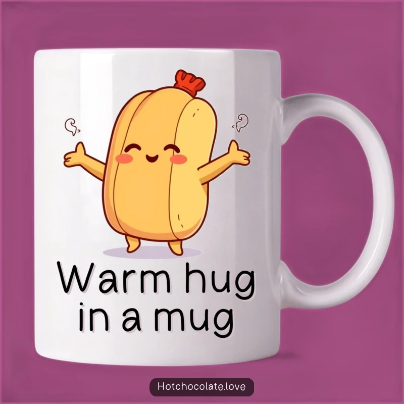 Funny Hot Dog Hug Mug - Warm & Steamy Embrace Gift
