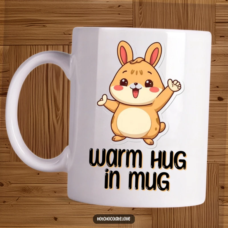 Funny mug featuring a proud cinnamon bun character striking a warm, inviting pose, radiating comfort and sweetness.