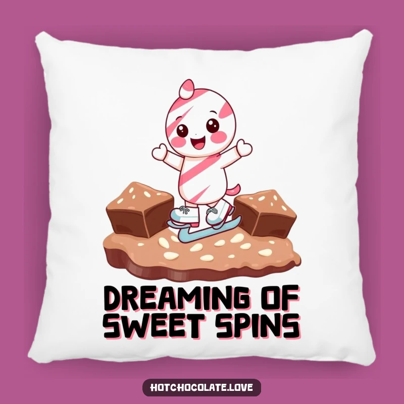 Cozy Funny Candy Cane Ice Skating Pillow: Snuggle Up with Sweet Humor