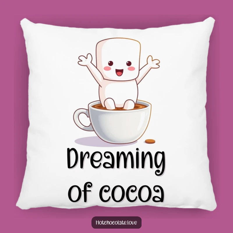 Cozy Funny Marshmallow Hot Chocolate Pillow - Snuggle Up with Laughs