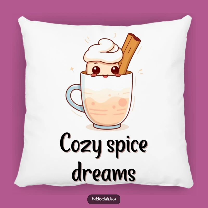 Funny Cinnamon Stick Pillow: Proud Warm Drink Character Comfort