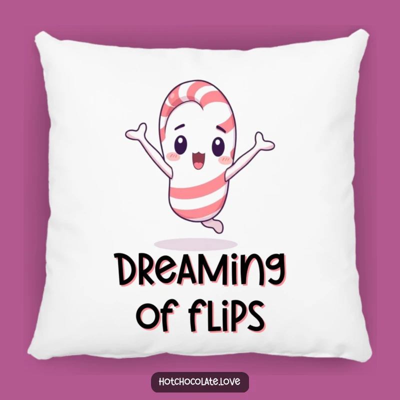 Funny Candy Cane Cartwheel Pillow: Soft Surprise Cushion, Cozy Funny Gift