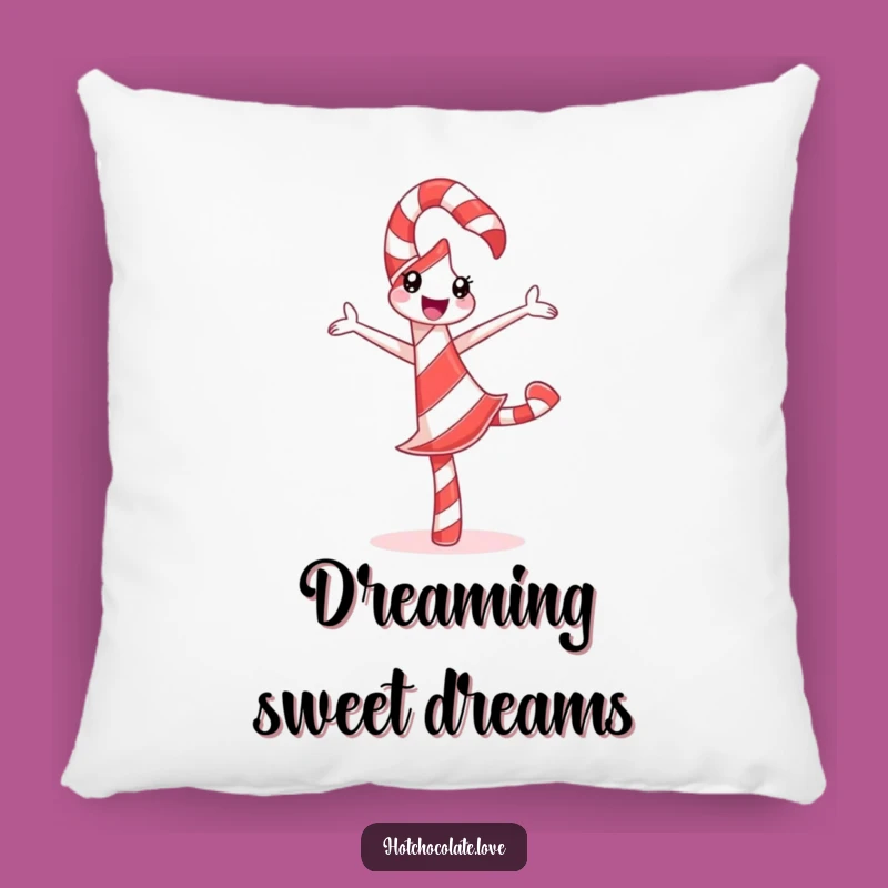 Funny Candy Cane Pillow: Pirouette Design, Cozy Festive Decor