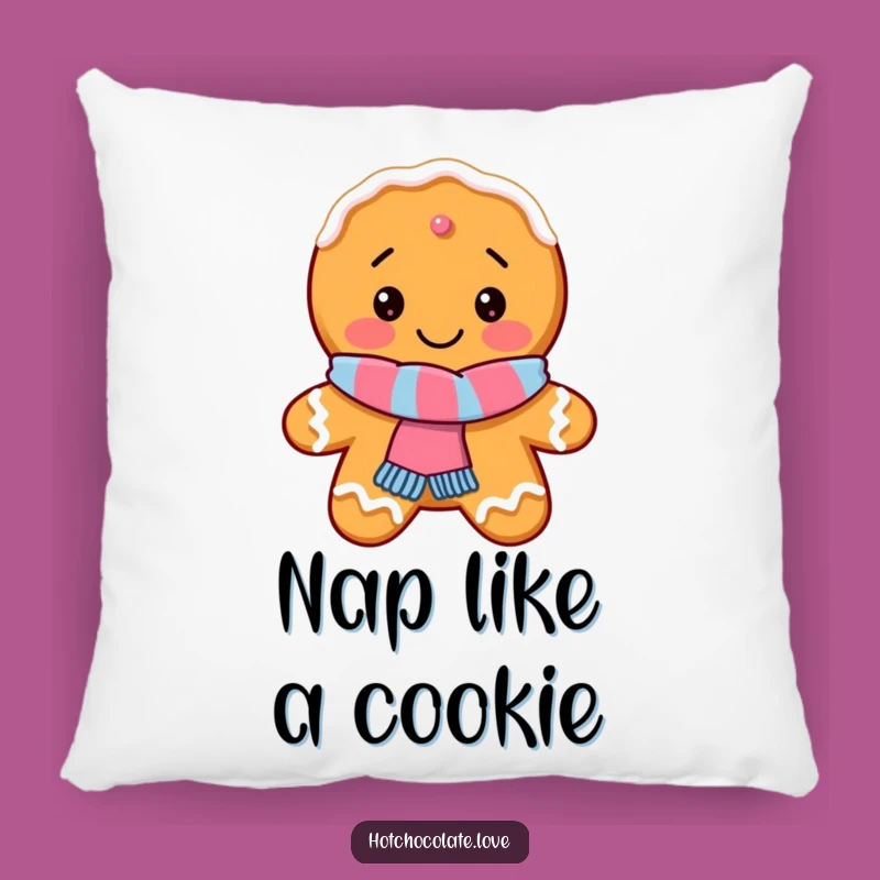 Funny Gingerbread Cookie Pillow: Soft Comfort with Delighted Scarf Charm