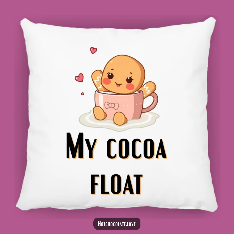 Funny Gingerbread Pillow: Cozy Hot Chocolate Comfort - Hilarious Home Accent