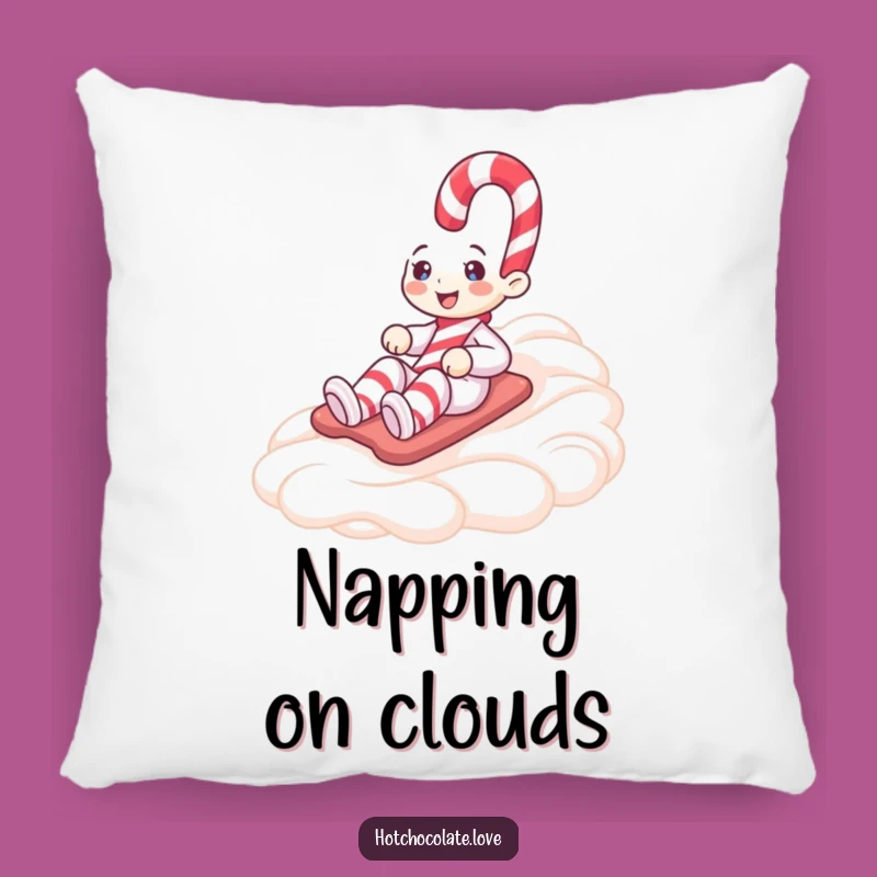 Cozy Funny Candy Cane Whipped Cream Pillow - Snuggle Up with Holiday Laughs