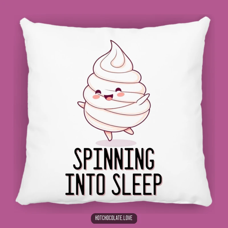 Funny Whipped Cream Pillow: Happy Spin Dollop Character Comfort