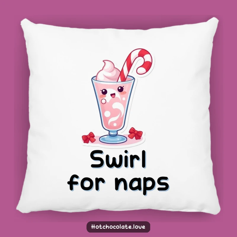 Funny Candy Cane Swirl Pillow: Cozy Up with Festive Character Comfort