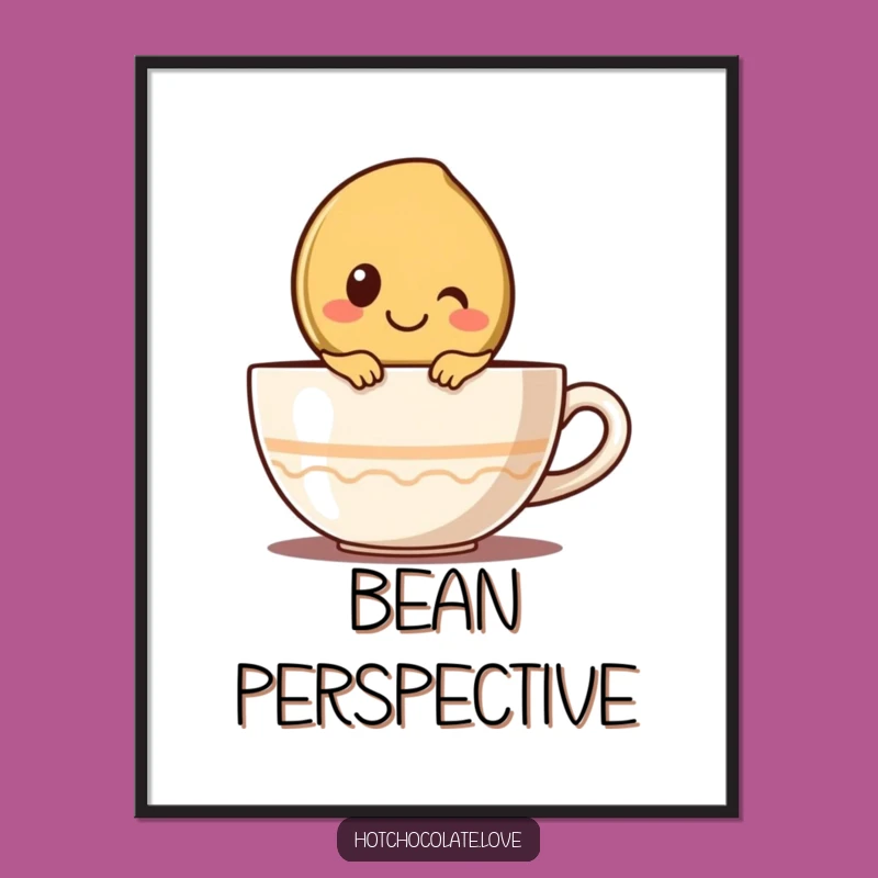 Funny Coffee Bean Digital Art: Smiling Character for Instant Joy