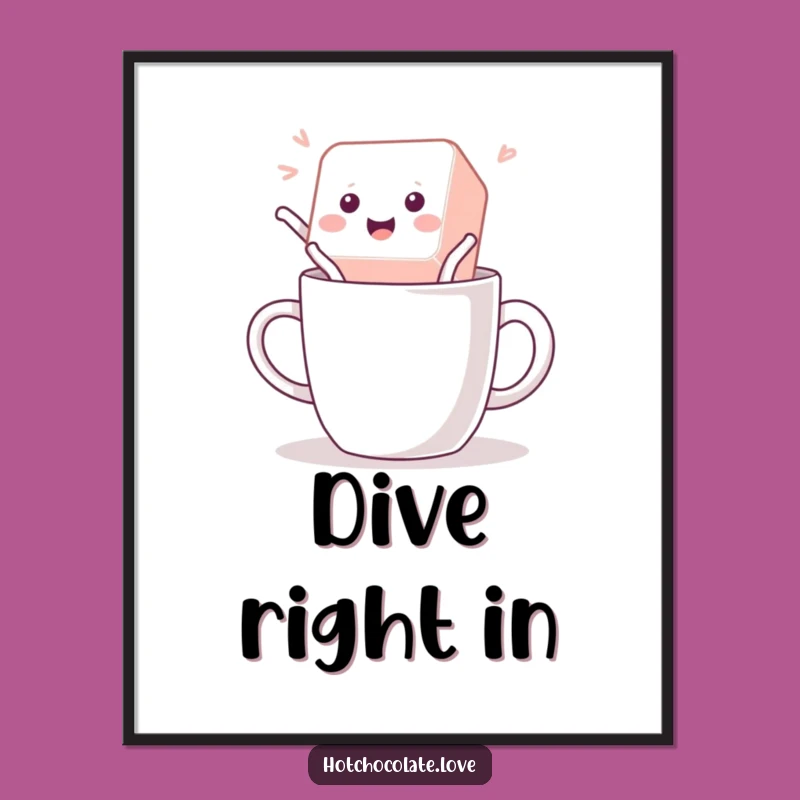 Funny Sugar Cube Digital Art: Playful Jump for Whimsical Decor, Gift