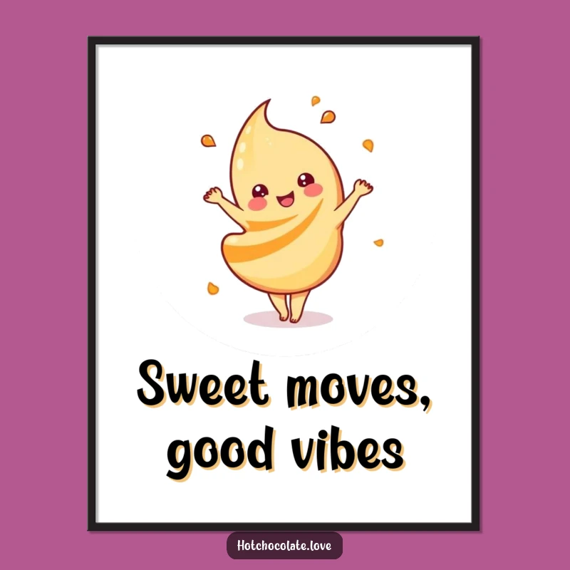 Funny Caramel Swirl Digital Art: Instant Playful Dance and Sweetness for Your Space