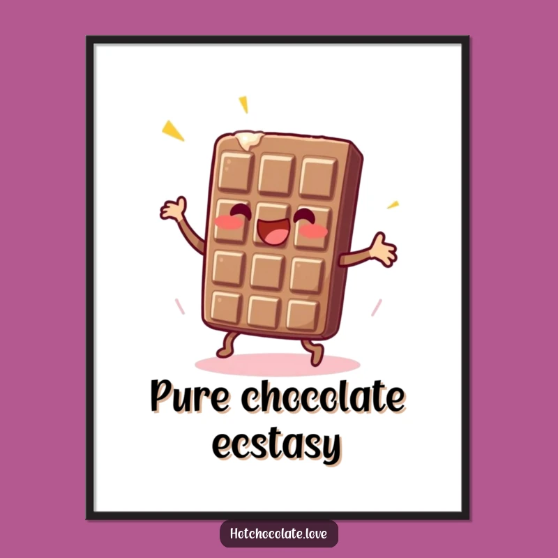 Funny Chocolate Bar Digital Art: Dancing Sweetness for Instant Joyful Decor