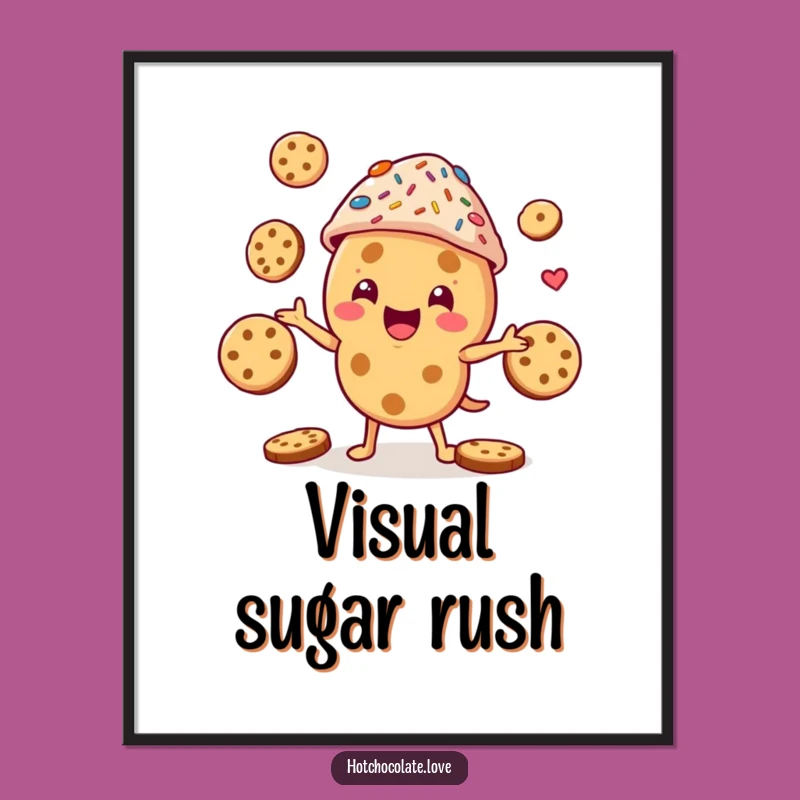Funny Cookie Juggler Digital Art: Instant Sprinkle Hat Character Download, Unique Funny Gift
