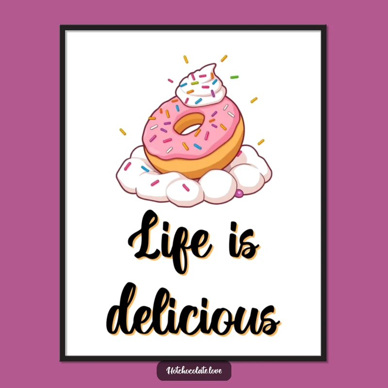 Funny Donut Digital Art: Frolicking Sprinkles, Sweet Decor, Perfect Gift