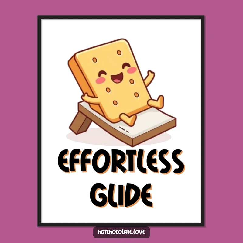 Funny Graham Cracker Digital Art: Jolly Slide for Whimsical Decor, Gift