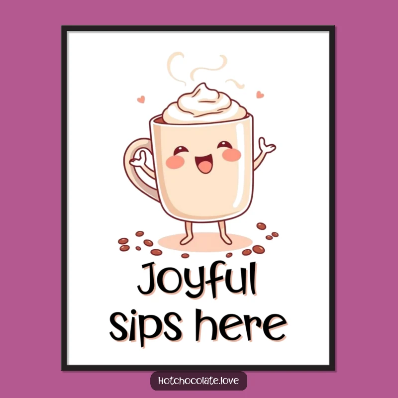 Funny Hot Chocolate Dance Digital Art - Steaming Dancer Instant Download, Perfect Funny Gift