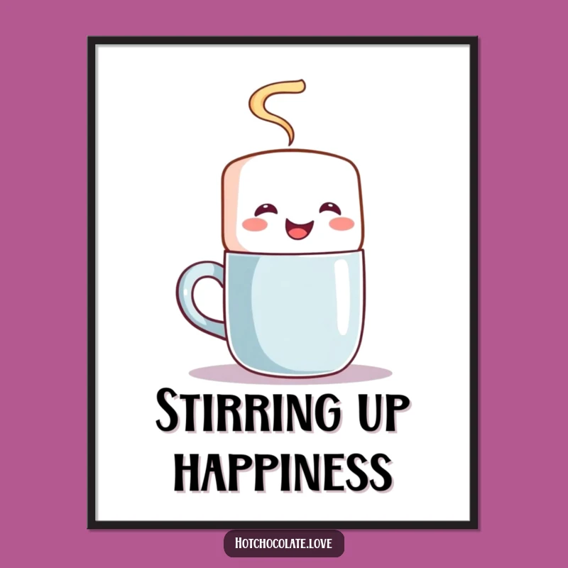 Funny Marshmallow Stirring Digital Art - Instant Cozy Download