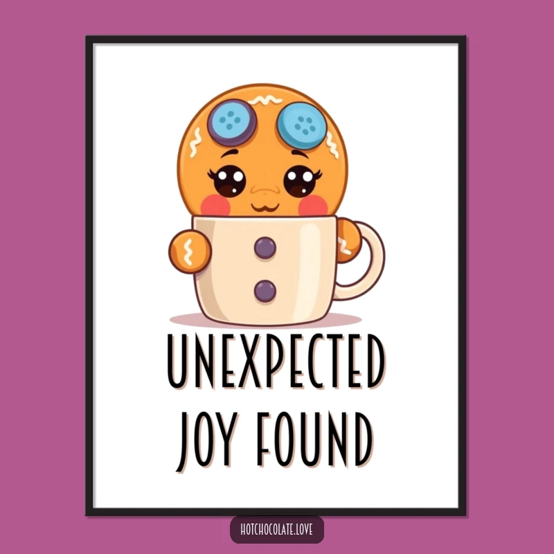 Funny Surprised Gingerbread Man Digital Art: Instant Hilarious Shock and Festive Cheer for Your Space